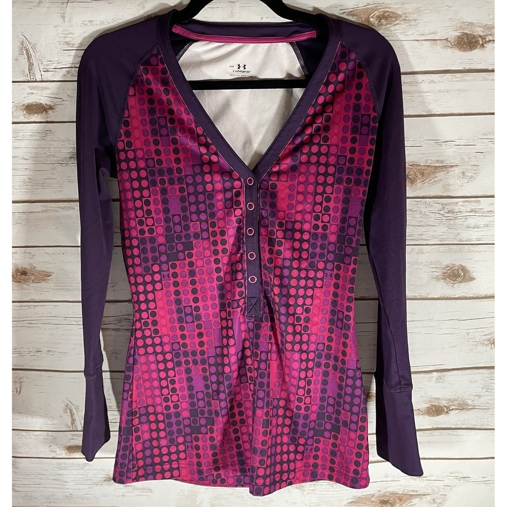 Under Armour Women's ColdGear Long Sleeve Geometric Pullover Top Sm‎ Gorpcore